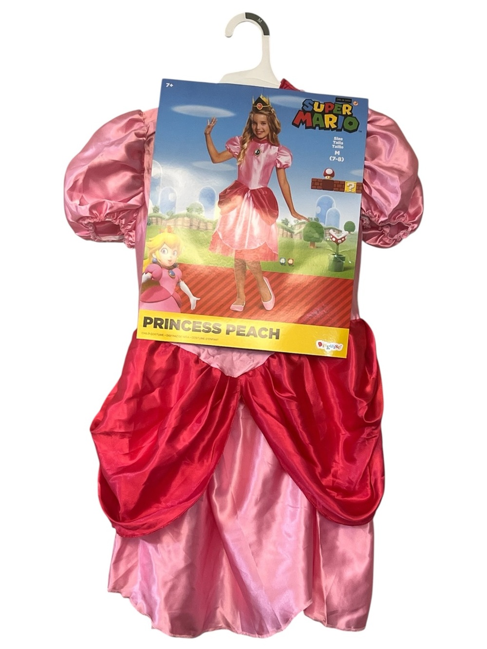 Super Mario Princess Peach Halloween Costume Girls Size Medium 7-8 NWT